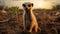 Exotic Meerkat Watching Sunrise: A Stunning National Geographic Inspired Photo