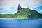 Exotic mountain formation in Brazil under a blue sky during daytime surrounded by water