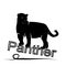 Exotic panther. Silhouette logo on a white background.