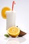 Exotic Pina Colada Drink with orange and cocnut