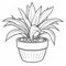 Exotic Plant In Pot Coloring Page - Tranquil Gardenscapes Style