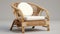 Exotic Rattan Chair: Photorealistic 3d Model With Soft Armrests