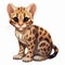 Exotic Realism: High Resolution Vector Illustration Of A Cute Spotted Kitten