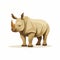 Exotic Rhino: A Stunning Artwork In Dark Beige And Light Amber