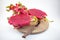 Exotic ripe pink Pitaya or Dragon fruit. Red Pitahaya tropical f