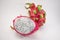 Exotic ripe white Pitaya or Dragon fruit. Red Pitahaya tropical