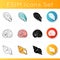 Exotic sea shells icons set