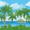 Exotic seamless tropical sea landscape