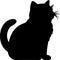 Exotic Shorthair Cat Black Silhouette Generative Ai