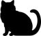 Exotic Shorthair Cat Black Silhouette Generative Ai