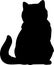 Exotic Shorthair Cat Black Silhouette Generative Ai