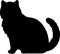 Exotic Shorthair Cat Black Silhouette Generative Ai