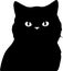 Exotic Shorthair Cat Black Silhouette Generative Ai