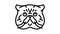 exotic shorthair cat cute pet line icon animation