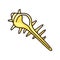 Exotic spiked sea shell yellow RGB color icon