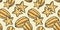 Exotic star fruit seamless pattern. Vector carambol or eco organic nature ingredient for food market
