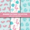 Exotic summer pattern collection. Flamingo and watermelon theme, Summer banner