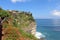 The exotic temple at the cliff, Pura Luhur Uluwatu. What a stunning view!