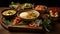 An exotic Thai curry all set on a bamboo placemat