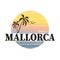 Exotic Travel Background with Palm Trees for Mallorca, Spain.