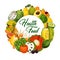 Exotic tropic fruits harvest, vector