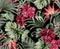 Exotic tropical flowers pattern  in trendy colors