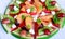 Exotic tropical fruit watermelon pizza salad