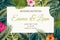 Exotic tropical jungle wedding event invitation