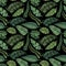 Exotic tropical palm leaves seamless summer watercolor pattern