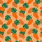 Exotic tropical papaya fruit seamless pattern.