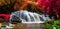 Exotic waterfall and lake landscape panoramic beautiful waterfall in rainforest at Mundang waterfall national park, Phu thap boek