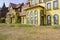 Exotic yellow houses in sunny winter afternoon