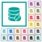 Expand database flat color icons with quadrant frames