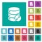 Expand database square flat multi colored icons