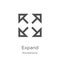 expand icon vector from miscellaneous collection. Thin line expand outline icon vector illustration. Outline, thin line expand