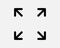 Expanding Arrows Icon Four Arrow 4 Point Pointers Zoom In Out Gesture Expand Enlarge Expansion Shape Sign Symbol EPS Vector