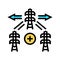 expansion electric grid color icon vector illustration