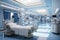 Expansive hospital interior, abundant white space, offering room for diverse medical scenes