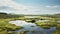 Expansive Landscapes: A Serene River With Rocks