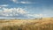 Expansive Midwest Grassland: Andrew Wyeth Style Painting