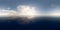 Expansive ocean view under vast sky with towering cumulus cloud at sunset 3d render illustration 360 panorama vr