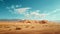 Expansive sun-drenched desert with pristine, untouched sand, AI-generated.