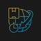 Expedited international shipping gradient vector icon for dark theme