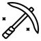 Expedition pick axe icon, outline style