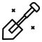 Expedition shovel icon, outline style