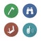 Expedition tools flat design icons set