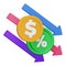 Expense ratio 3d rendering isometric icon.