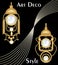 Expensive art deco filigree earrings with pearl, antique gold jewel, fashion in victorian style,