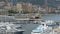 Expensive yacht with helipad docked in Monaco harbor, luxury private property