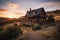 Experience the charm of log cabin living in the peaceful valley with stunning sunset views